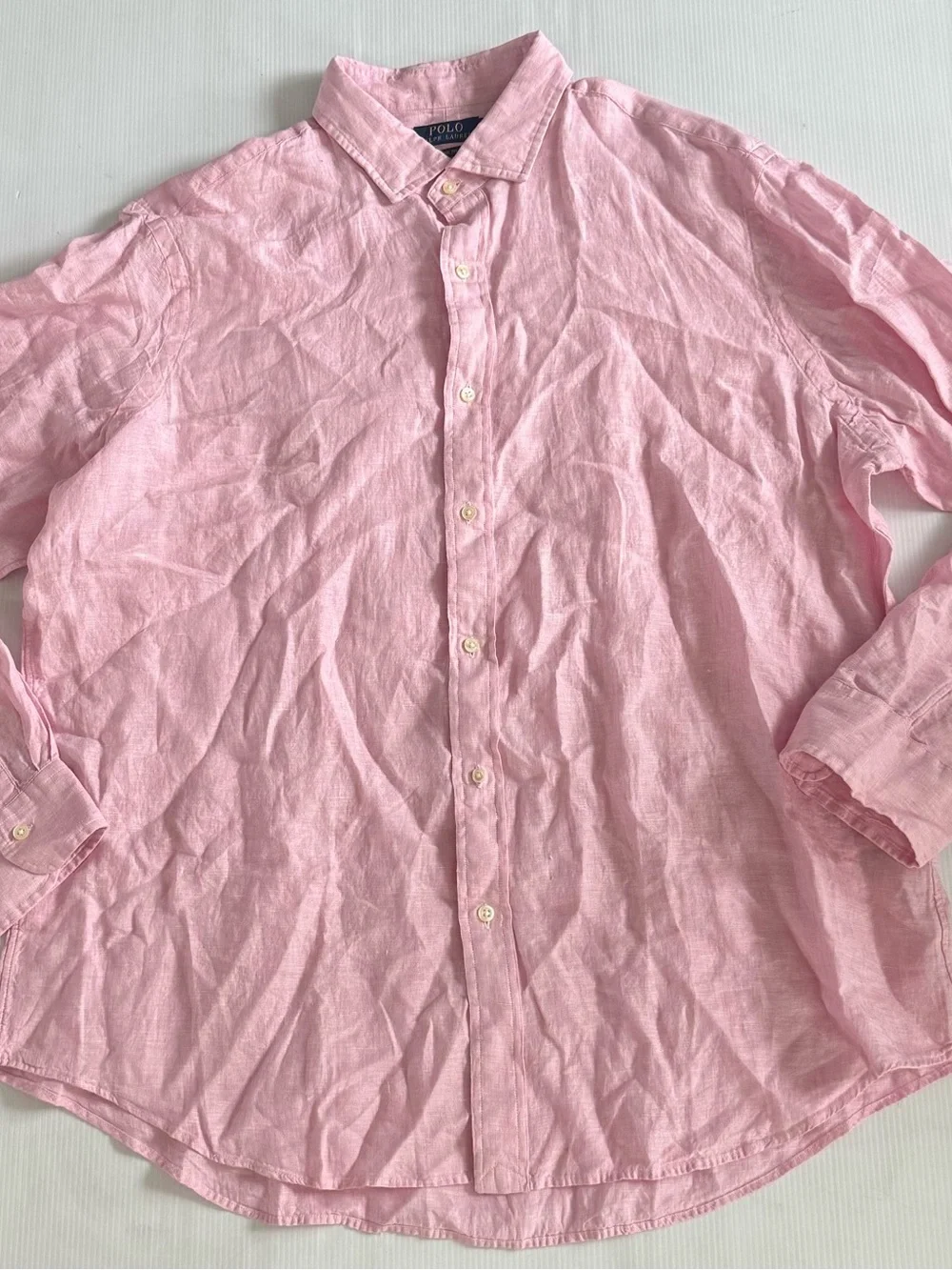 Polo by Ralph Lauren Light Pink Linen Button-Down Shirt Size 2XL